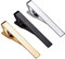 Roctee Lot de 3 pinces à cravate classiques pour homme - Argentées, dorées et noires - Pour mariage, anniversaire de mariage, affaires