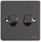 Schneider Electric Ultimate Flat Plate - Double 2 Way Dimmer Light Switch, Main and Low Voltage, 250W/VA, GU6222CBN, Black Nickel