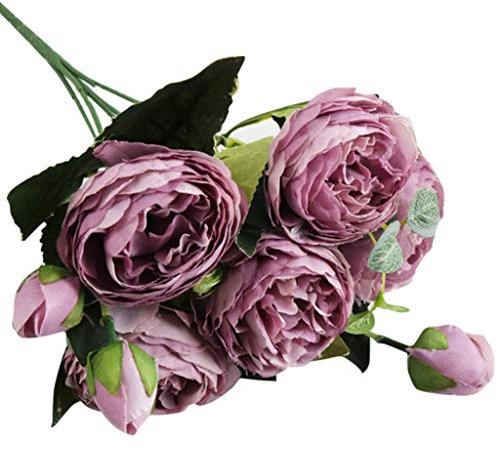 Künstliche Blumen,Unechte Blumen Deko Künstlich Rose Gefälschte Seide Hortensien Dekoration Plastik Nelken Blumenarrangements Hochzeit Blumenstrauß Seidenblumen Tisch-Mittelstücke