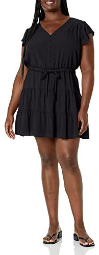 Paige Damen Rosalee Cap Sleeve Mini Dress Lssiges Kleid, schwarz, X-Groß