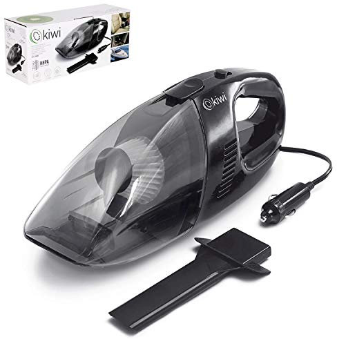 Kiwi Aspirador Coche 60W 400ML Filtro HEPA Mano, 60 W, 0.35 kg, Plástico, Negro