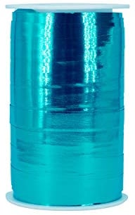 Star Geschenkband Ringelband Metallic 10mm x 100m Polyband wasserfest Kunststoff Farbauswahl: türkis