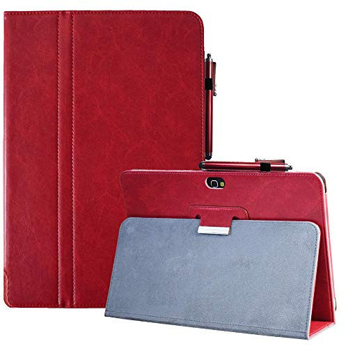 AFesar - Custodia per tablet Samsung Galaxy Note 10.1 (modello 2012) GT-N8000/N8010, in pelle sintetica, con supporto, colore: Rosso