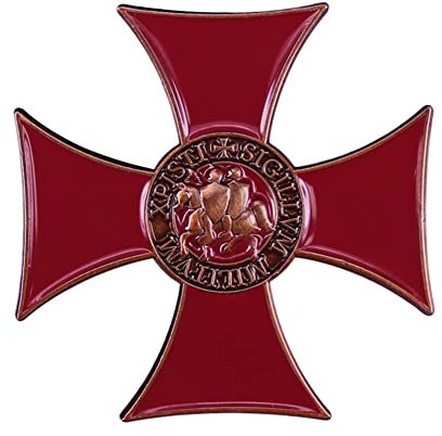 KAWADU Rotes Kreuz Abzeichen Ritter Tempel Kreuzritter Salomonen Tempel Anstecknadel, Emaille