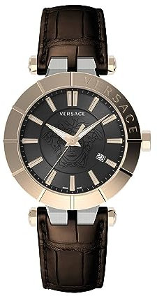 Versace Herren Armbanduhr V-Race Restyling 42 mm Datumsfenster Armband Leder VE2B00221