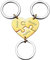 MeMeDIY 3 Stück Mutter Schwester personalisierte Herz Puzzle Keychain Customized für Freundin Liebhaber Edelstahl Schmuck Set Gold
