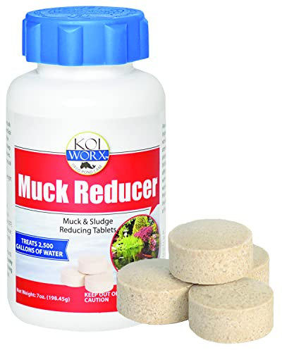 Koiworx Muck Reducer - Treats up to 2,500 gallons for up to 4 Months - Tablets Reduce Muck, Sludge and Organic Build up - Formulated for Ponds and Water Features - Safe for Koi