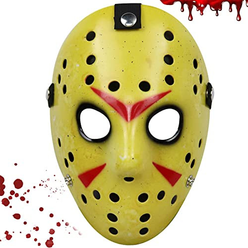 AENEY Jason Hockey Maske, Horror Maske, Luxus PVC Halloween Kostüm gruselige Masken Stütze für Erwachsene
