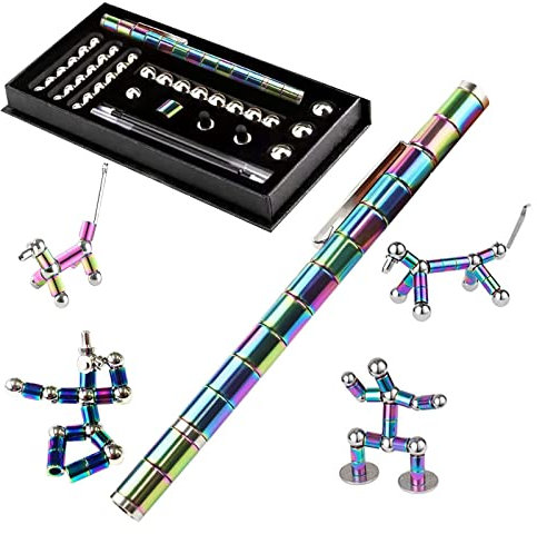 QILUCKY Magnetischer Kugelschreiber, Gadgets für Männer, für Männer und Teenager, Fidget Pen, Lustig Multifunktions Magnetstift (Farbe)