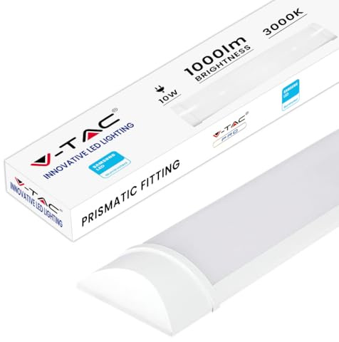 V-TAC Linear LED Strip with Samsung Chip 10 W – LED Tube – Length 30 cm – Ceiling Light Rectangular IP20 for Wall, Garage, Warehouse, Store – Light Colour 3000 K Warm White, VT-8-10