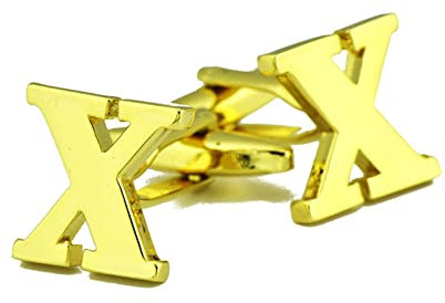 Whoiy Manschettenknöpfe Initialien X, Manschettenknöpfe Herren Lustig Vergoldet Gold Manschettenknöpfe für Männer Kostenlose Gravur mit Geschenkbox