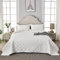 Qucover Tagesdecke Bettüberwurf 220x240cm Weiß, Bedspreads aus Mikrofaser, Bettüberwuf Set mit 2 Kissenbezügen 50x75cm, Steppdecke bei 3D-Ultraschal genäht, Sofaüberwurf Bettüberwurf Überwurfdecke