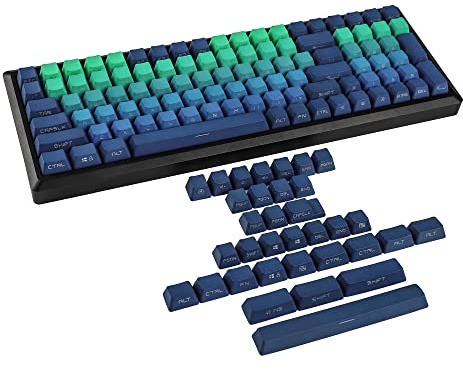 YMDK 133 Tasten Cyan Blue PBT Double Shot Seitenbeleuchtung Glanz durch Hintergrundbeleuchtung OEM-Profil für MX mechanische Tastatur 108 96 87 NJ80 KBD67 ID80 84 68 64
