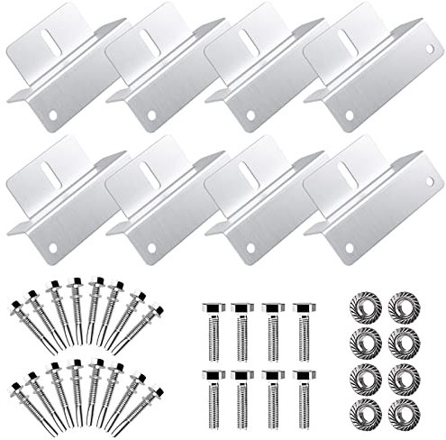 JAOMON 8 Pièces Support Z de Panneau Solaire pour Montage Panneau Solaire de Toit Support Z en Alliage d'aluminium Support de Panneau Solaire avec écrous et Vis pour Camping-car, Bateau, Mur, Yachts