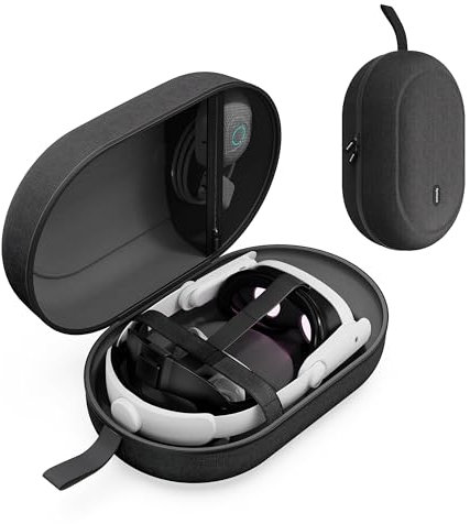 Syntech Groß Tragetasche Kompatibel mit Meta Quest 3S/Oculus Quest 3/2/Pro/Pico 4 Zubehör VR Headset mit Elite Strap, Touch Controllern und anderem, Hohe Kapazität für Lagerung und Reisen(Schwarz)