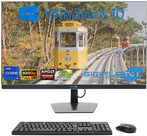 SIMPLETEK - All-in-One 27 Display Curved Windows 10 | Core i9 12°Gen | 8GB DDR4 SSD 240GB | Arbeit, Unterhaltung