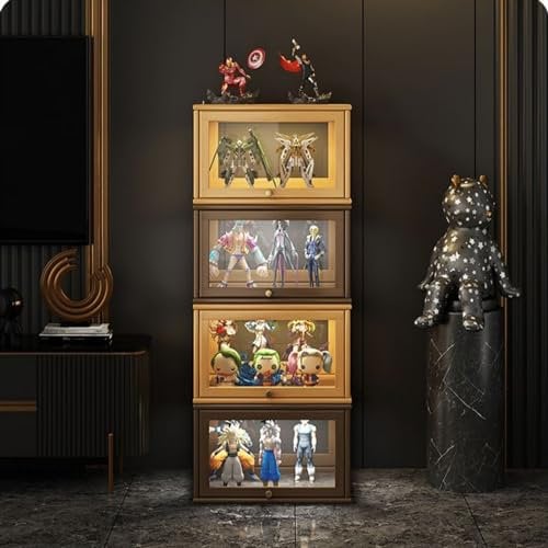 Acryl-Display-Riser-Regal für Pops-Figuren, klarer großer Kann frei angepasst werden-Display-Ständer Eckvitrine Glasvitrine Standvitrine Acryl Vitrine Doppeltüren mit Großer Kapazität Sammlervitrine