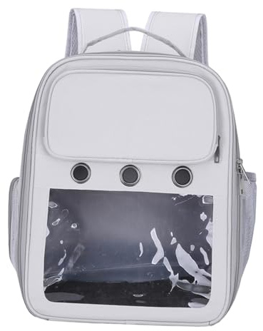Folpus Sac à Dos de Transport pour Chien, Espace pour Animaux De Compagnie Capsule Sac à Dos, Sac de Transport ventilé pour Chien, pour la pêche, la randonnée, Gris