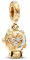 Amuefer Gold Crystal Ball Charms für Armbänder 925 Sterling Silber mit Cubic Zirkonia Anhänger für Halsketten Geburtstag Weihnachten Schmuck Geschenke für Frauen Mädchen