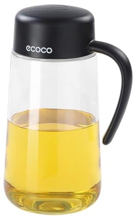 Generic Auto Flip Cap 34oz/1L Olive Oil Dispenser Bottle,Great capacity Condiment Dispensing Container for Kitchen, Non-Slip Handle Drip-Free & Spill-Free Spout,Easy Refill & Cleaning (black)