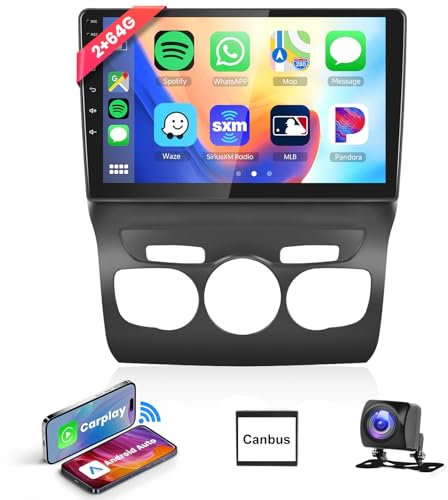 Podofo Carplay Radio de Coche para Citroen C4L 2013-2016, 10.1 Pantalla táctil Android 2G+64G con inalámbrico Carplay Android Auto, HiFi/Bluetooth/GPS/WiFi/FM/RDS/USB