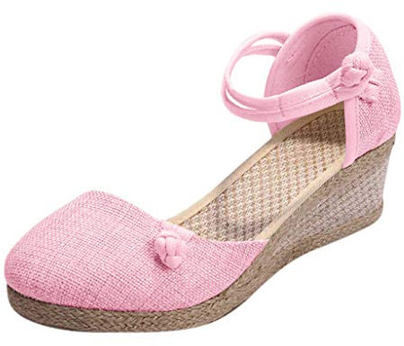 Sandalias de cuña para mujer, sandalias de plataforma con puntera cerrada para mujer, sandalias de plataforma con cordones, sandalias de cuña de verano para mujer, sandalias de cuña media con hebilla