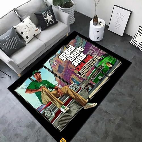 yyxsgdmw Klassisches Spiel G-T-A Bedruckte Fußmatte Teppich 15 Größen Wohnzimmer Schlafzimmer Nachttisch Fensterbank Badezimmer Fußmatte Home Dekoration H2868 160×230Cm