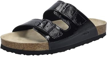 Josef Seibel Damen Pantoletten Hermine 06, Frauen Hausschuhe,Weite G (Normal),Home-Slipper,House-Slipper,schlapfen,schwarz,42 EU