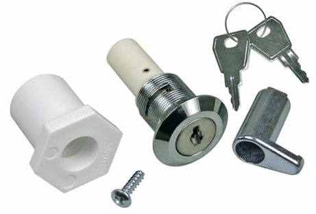 ensipart Türschloss für Kühlschrank oder Weinkühlschrank kompatibel mit Liebherr 7042846 Schloss mit 2 Schlüsseln für abschließbare Kühlgeräte