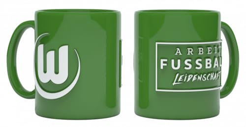 VfL Wolfsburg Tasse - Arbeit Fußball Leidenschaft, Relief, Keramik, grün, 0.3 l