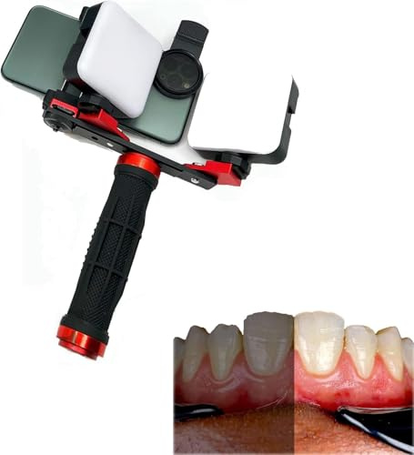 Dental Photography Kit Mobile Phone Twin Light for Dental Photograp with Bluetooth Tripod for Dentist Clinics Oral Nail Tattoo Insect Jewelry and Other Macro Photography