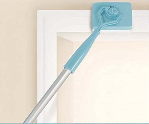 Besen mit Teleskopstange, ausziehbar, mit Staubfänger, Staubwedel und Mikrofasertuch, ideal für die Reinigung von Sockelleisten und Sockelleisten, praktisches Reinigungswerkzeug