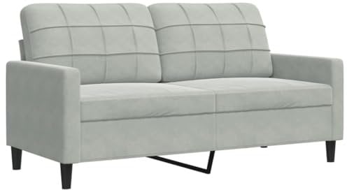 vidaXL Canapé à 2 Places Gris Clair 140 cm Velours, canapé, canapé rembourré, siège de Salon, Causeuse, canapé de Salon, canapé à Deux Places
