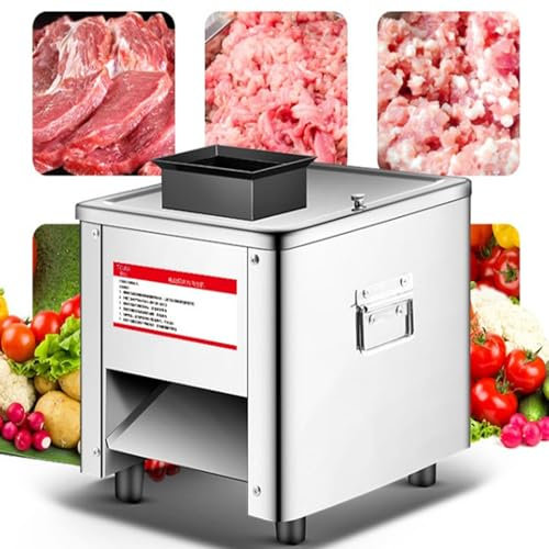 Commercial Machine,Electric Meat Slicer, Meat Cutter Machine, 850W Home and Commercial Electric Stainless Steel Chicken Fish Beef Meat Vegetable Slicer with a 2.5-21mm Blade,2.5mm