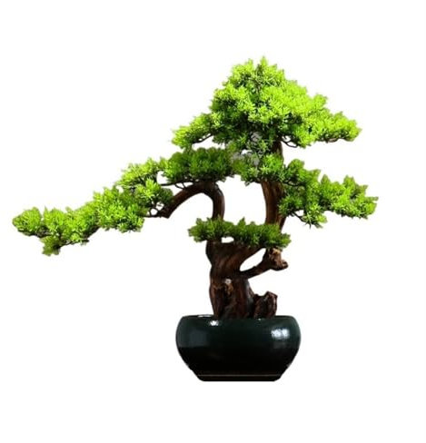 YQINQIN83B Künstliche Bonsai Chinesische Hotel Desktop Landschaftsbau Künstliche Zypresse Blätter Topf Bonsai Ornamente Simulation Baum Künstliche Pflanze