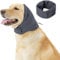 RISIPU Dog Earmuffs Dog Soothing Head Cover Dog Ear and Neck Warmer Easy to Wear Adjustable Suitable for Dogs Noise Reduction Soothing Winter Warmth (Gray, M)