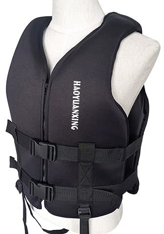 Schwimmweste für Erwachsene Kinder, Universal Rettungsweste für Herren & Damen, Rettungsweste Schwimmhilfe für Kajakfahren, Angeln, Surfen, Wassersport (Schwarz, XL)