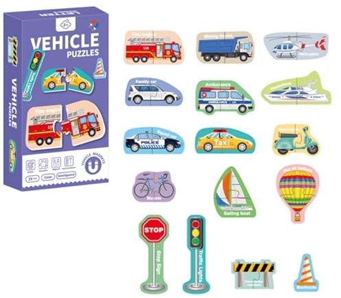 Magnetic Letters,Alphabet Magnets for Fridge,Large Size Letter,Numbers,Animals Transportation Refrigerator Magnets for Kids Fun Early Education Cognition Toys for Home and School (Transportation)