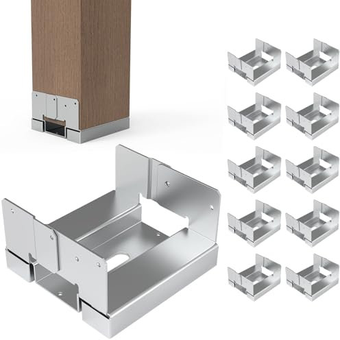 YanTuo 10 PCS 4x4 Post Anchor Base, Galvanized Steel, Adjustable Wood Post Brackets for Concrete, Deck Patio/Gazebo/Pergola