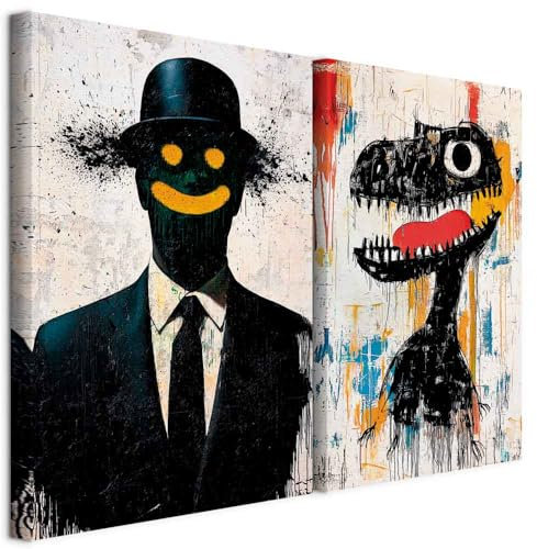 murando - Akustikbild Set Farbenfrohe Graffiti, 40x30 cm, 2-teilig, modern