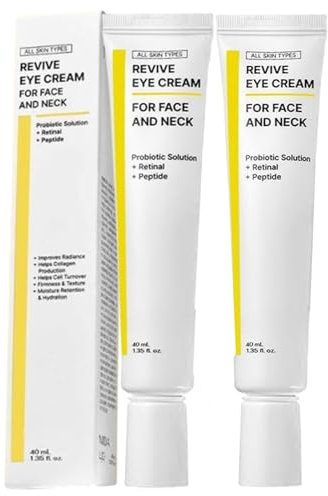 Revive Eye Cream | 2x40 Ml Revive Augencreme für Gesicht und Hals | Augenserum mit Probiotika und Peptiden | Sanfte Straffende Reparatur Creme Reduzieren Feine Linien, Verbessern die Hautelastizität