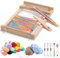 FYSL Webrahmen Kinder von 4–12, Holz Webstuhl Set 19x29 cm, Kreatives DIY Weben inkl. Webschiffchen & Farbverlauf Wolle, Genug Garn zum Stricken, Ideal für Schule & Anfänger