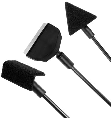 Giantree 3 in 1 Fish Tank Cleaner Kit, Detachable Aquarium Glass Tank Cleaning Kit, Aquarium Cleaning Tool Set Algae Scraper with Replacement Blade Triangle Flat Brush Right Angle Brush(Black)