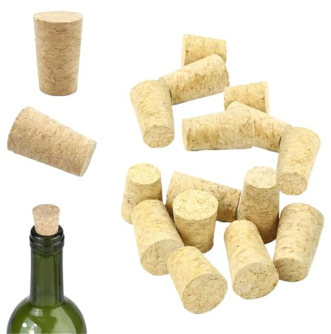 40-Pack Natural Corks – Eco-Friendly Wine Bottle Cork Stoppers for Crafts, Decor, DIY Projects – Premium Tapered Corks for Sealing Bottles, Home Brewing & Wedding Decorations