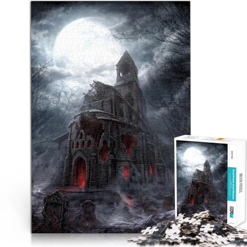Puzzle für Erwachsene 1000 Teile Diablo-Kirche Aus Karton,ab 14 Jahren lustige Spiele für Familien Angebot als Geschenk für die ganze Familie。Größe:38x52cm/14.9x20.4Zoll