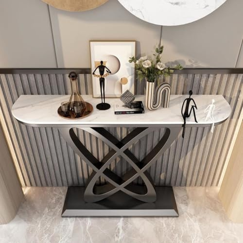 BEBANE Table Console créative en Bois Massif, Moderne et Simple, Vue d'extrémité du Mur du Couloir d'entrée du Salon,Console Moderne, Console de Salon résistante aux Rayures(D,120cm/47.2in)