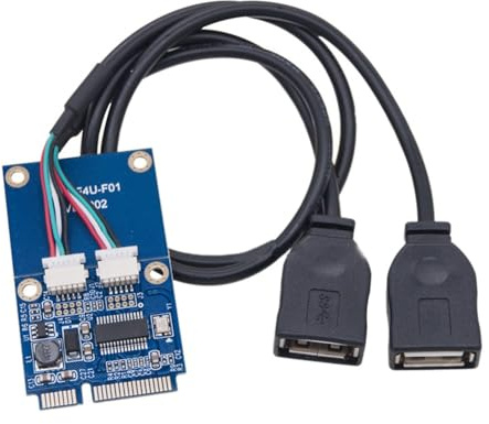 GIWFBQTR PCI-E Expansion Card MINI PCI-E to Dual-Port USB2.0 Adapter Card for Motherboard or Laptop with MINI PCIE Interface