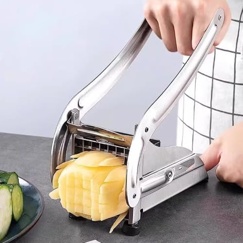 Generico Taglia Patate a Bastoncino for Verdure e Patatine Fritte da Cucina, Affetta Patate Professionale con 2 Lame, for Cetrioli, Accessori e Utensili