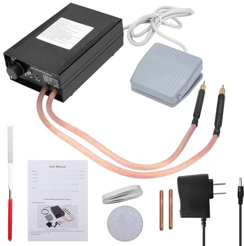 8000W Soudeuse par Points Portable avec Pédale de Commande, Machine de Soudage par Points Réglable 0-800A pour Batterie 18650 et Bandes de Nickel 0,1-0,3mm
