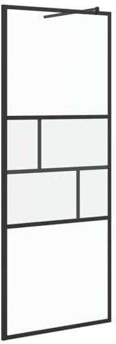 vidaXL Walk-in Duschwand Schwarz 80 x 195 x 0,5 cm Glas und Aluminium